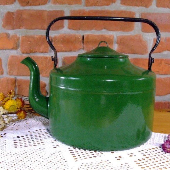 Enamel coffee maker retro style kitchen
